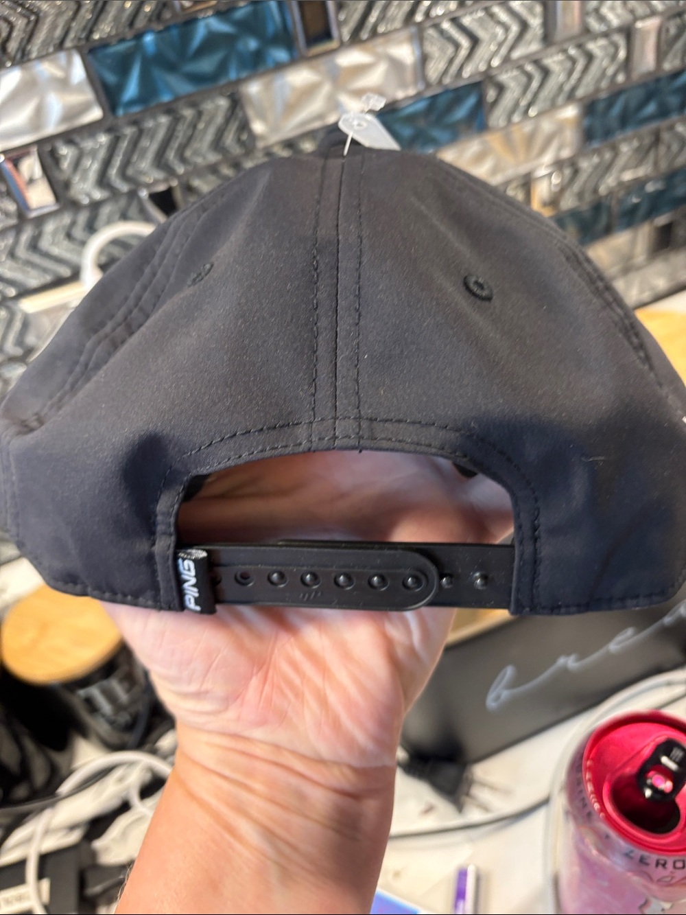 Ping Black Hat with White Circular Logo Patch - Picture 3 of 7
